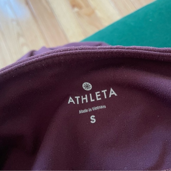 Athleta Salutation Capri Maroon Powervita Mid-Rise Cropped Leggings 591383 EUC S - Picture 7 of 10